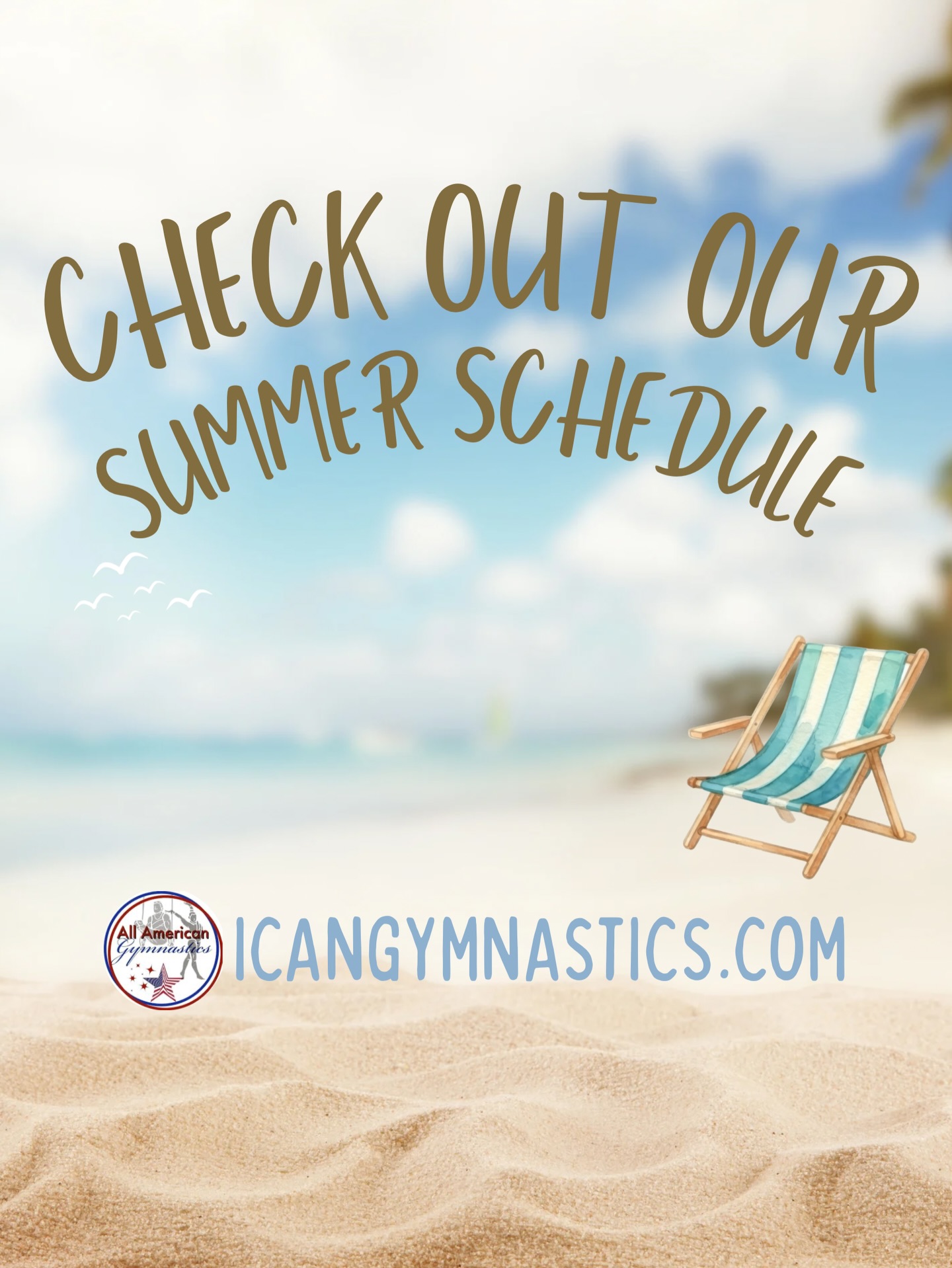 Check out our summer camp and class schedules online at icangymnastics.com