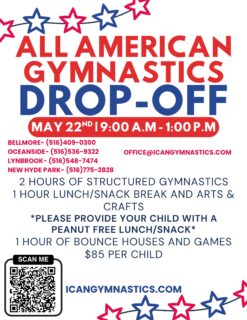 Register online today at icangymnastics.com , and don’t forget to check out our summer drop-off schedules!