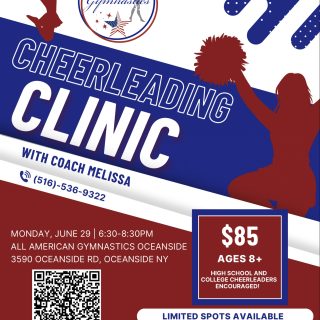 Ask and you shall receive: So flipping excited to announce a cheer clinic with coach Melissa! Check us out online at icangymnastics.com to register today