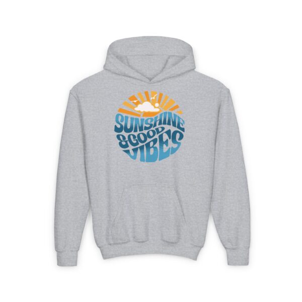 Good Vibes - Youth Heavy Blend Hooded Sweatshirt - Image 5