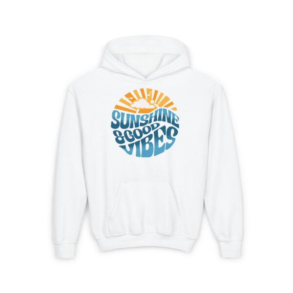 Good Vibes - Youth Heavy Blend Hooded Sweatshirt - Image 3